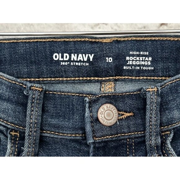 Old Navy Jeans Girls Rockstar Jegging High Rise 360 Stretch Raw Hem Distressed - Picture 2 of 4